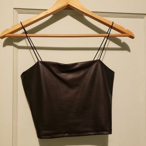 💜 2/$10 faux leather crop top